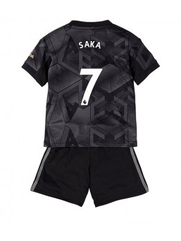 Arsenal Bukayo Saka #7 Auswärts Trikotsatz für Kinder 2022-23 Kurzarm (+ Kurze Hosen)